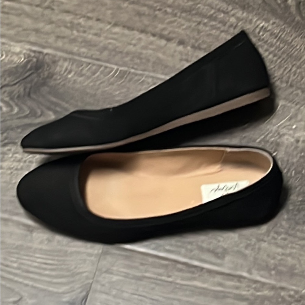 Black suede flats